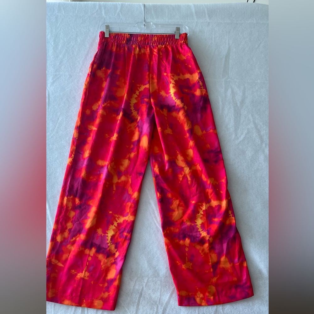 New York & Company Women’s Red and Orange colorful Wide leg Pants Medium - Picture 4 of 6